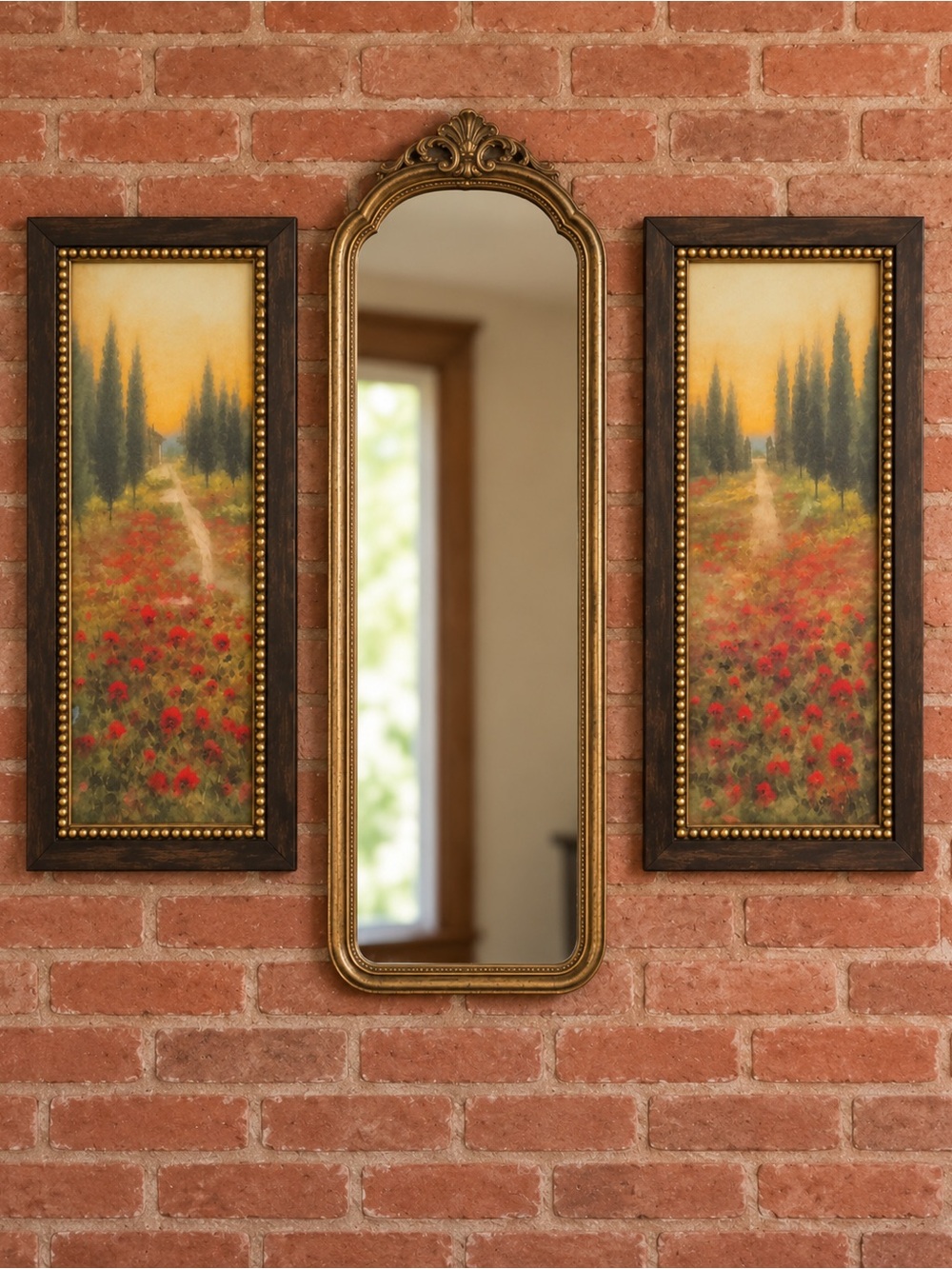 Set Two Framed Vintage Poppy Tree Art Pints by Home and Garden Party